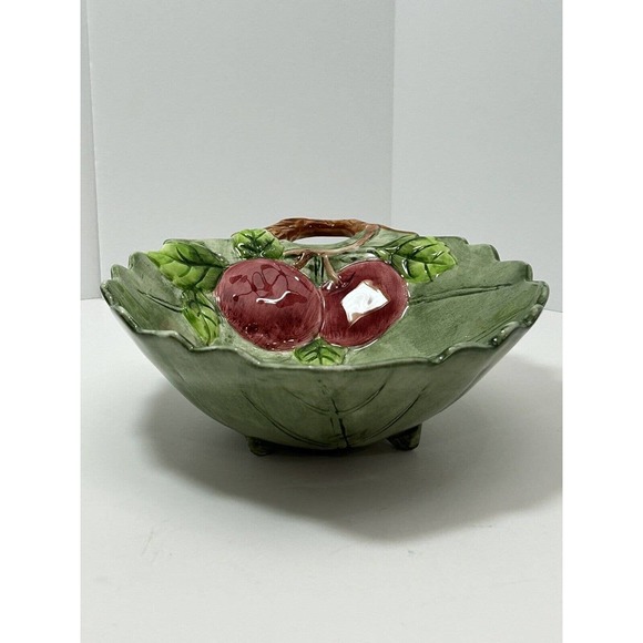 Leaf Bowl With Cherries By Gift Craft - Picture 7 of 12